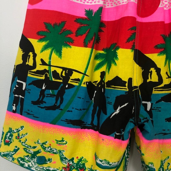 Vintage Local Motion Reversible Surf Print Shorts - Picture 6 of 15